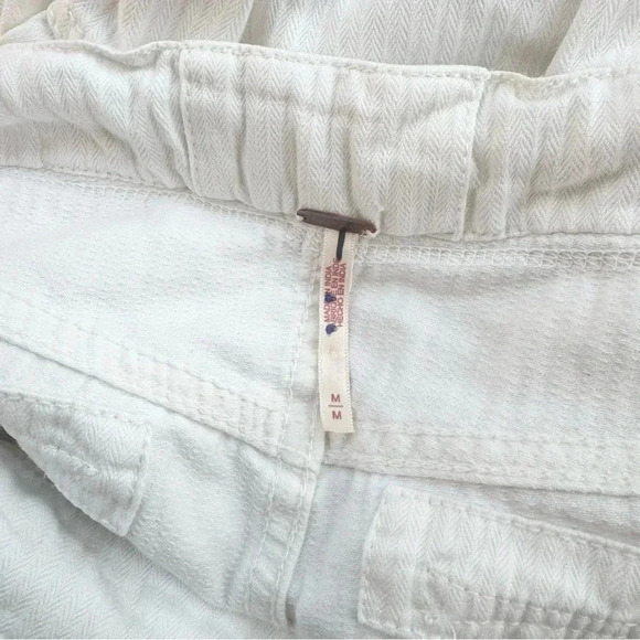 Free People Tahiti Cargo Pants Utility Low Rise Baggy White Tofu Medium - Picture 10 of 14